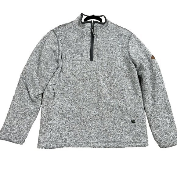 Orvis Mens Gorpcore Pullover Long Sleeve Sherpa Lined Pocket 1/4 Zip Size M Gray - Picture 1 of 12